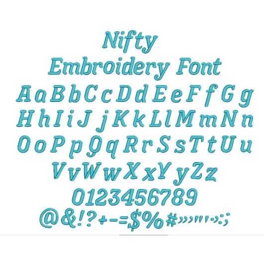 Nifty Embroidery Font | Machine Embroidery Designs by JuJu