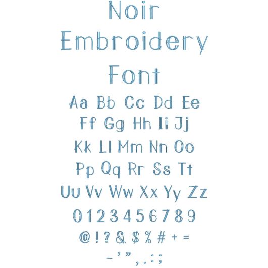 Noir Embroidery Font | Machine Embroidery Designs by JuJu