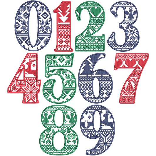 Nordic Numbers | Machine Embroidery Designs by JuJu