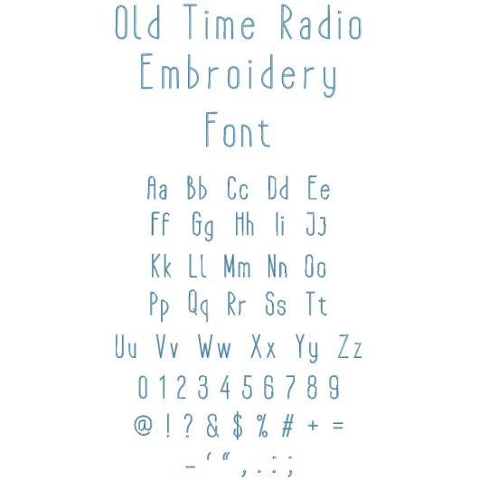 Old Time Radio Embroidery Font | Machine Embroidery Designs by JuJu