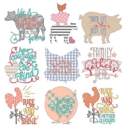 On The Farm Word Art 1 Machine Embroidery Designs By JuJu
