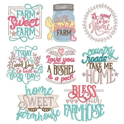 On The Farm Word Art 2 Machine Embroidery Designs By JuJu
