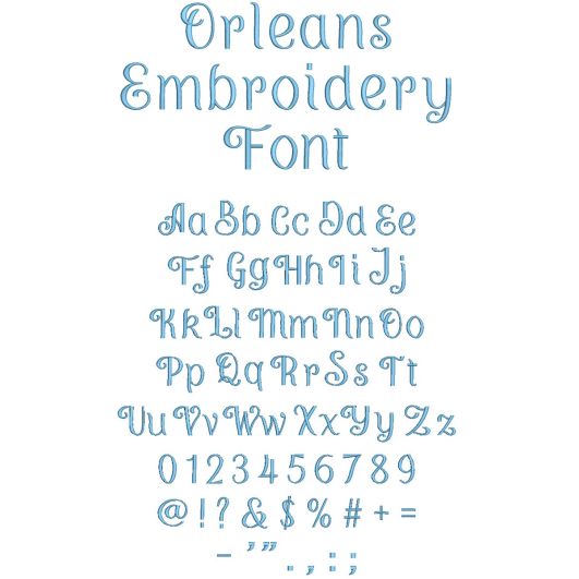 Orleans Embroidery Font | Machine Embroidery Designs by JuJu