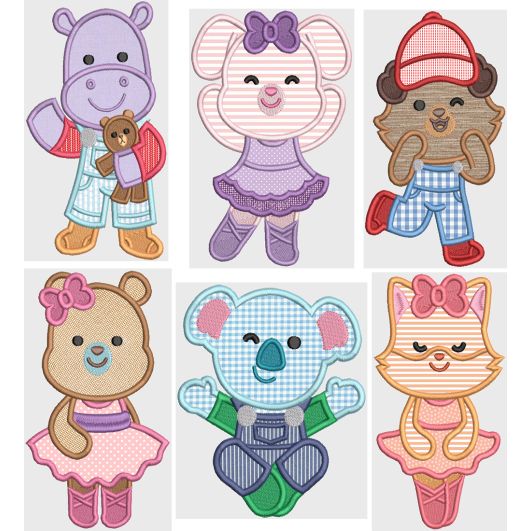 Overalls and Tutus Machine Embroidery Designs by JuJu