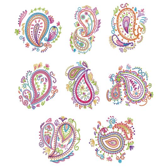 Paisley Doodles 1 Machine Embroidery Designs by JuJu