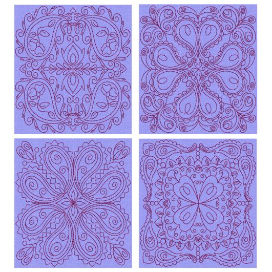 Paisley Quilt Blocks 2 Machine Embroidery Designs by JuJu