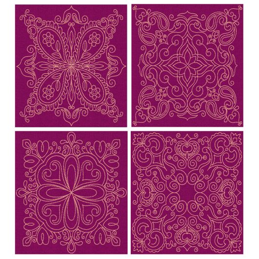 Paisley Quilt Blocks 3 Machine Embroidery Designs by JuJu