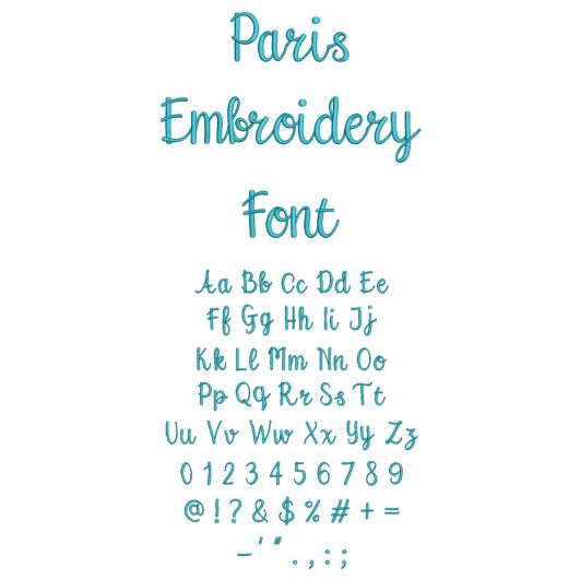 Paris Embroidery Font | Machine Embroidery Designs by JuJu