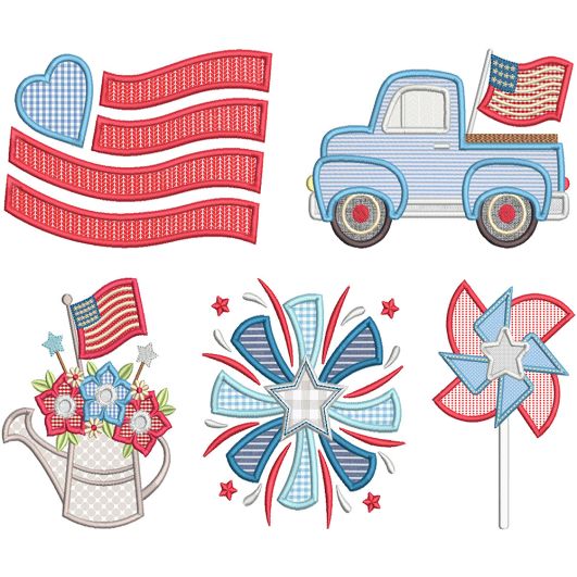 Patriotic Applique | Machine Embroidery Designs by JuJu