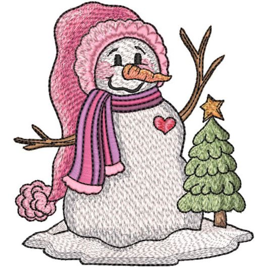 Pine Tree Hat Scarf Snowman | Machine Embroidery Designs by JuJu