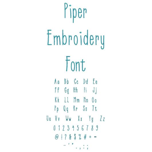 Piper Embroidery Font | Machine Embroidery Designs by JuJu
