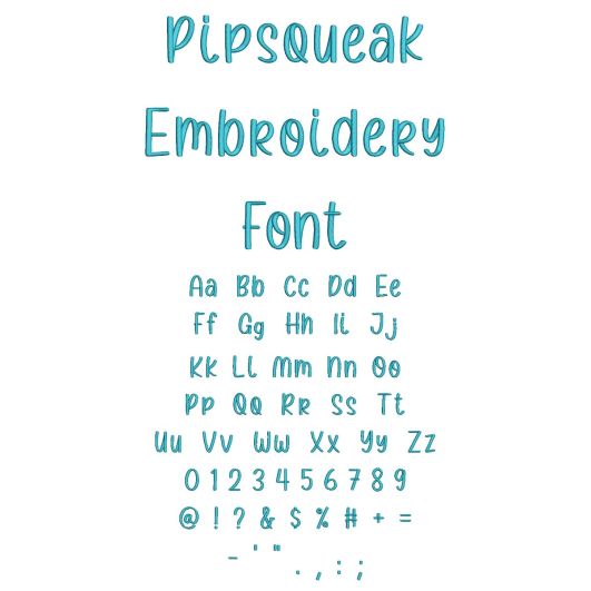 Pipsqueak Embroidery Font | Machine Embroidery Designs by JuJu