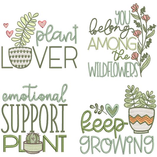 Plant Lovers 5 | Machine Embroidery Designs by JuJu