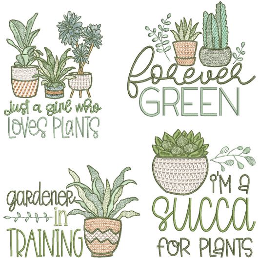 Plant Lovers 7 | Machine Embroidery Designs by JuJu