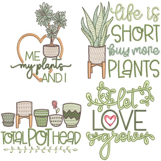 Plant Lovers 8 | Machine Embroidery Designs by JuJu