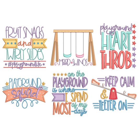 Playground Word Art Machine Embroidery Designs by JuJu


