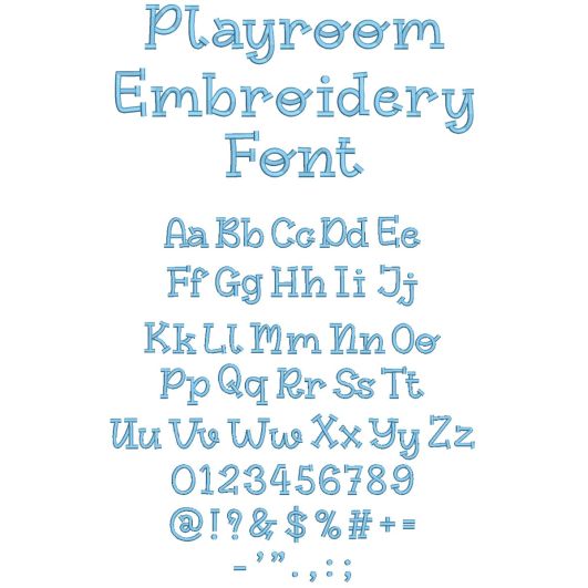 Playroom Font Digital Embroidery Machine Designs by JuJu