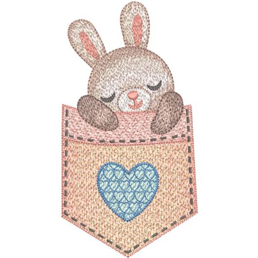 Pocket Bunny | Machine Embroidery Designs by JuJu