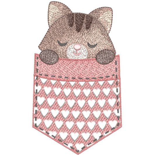 Pocket Cat | Machine Embroidery Designs by JuJu