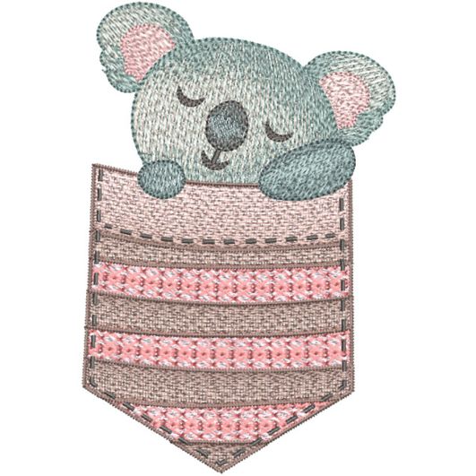 Pocket Koala | Machine Embroidery Designs by JuJu