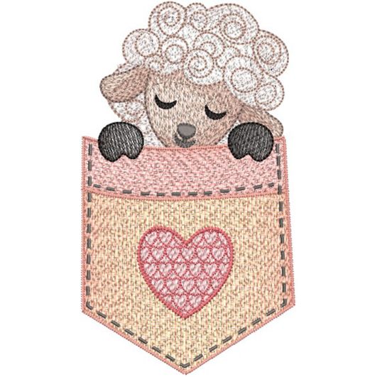 Pocket Lamb | Machine Embroidery Designs by JuJu