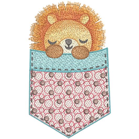 Pocket Lion | Machine Embroidery Designs by JuJu