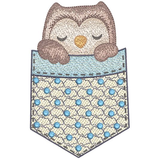 Pocket Owl | Machine Embroidery Designs by JuJu