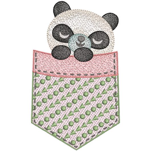 Pocket Panda | Machine Embroidery Designs by JuJu