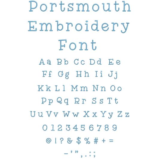 Portsmouth Embroidery Font | Machine Embroidery Designs by JuJu