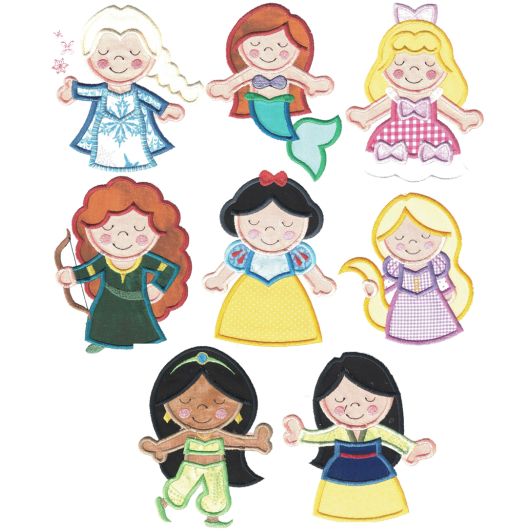 Precious Princess Applique 2 Machine Embroidery Designs by JuJu