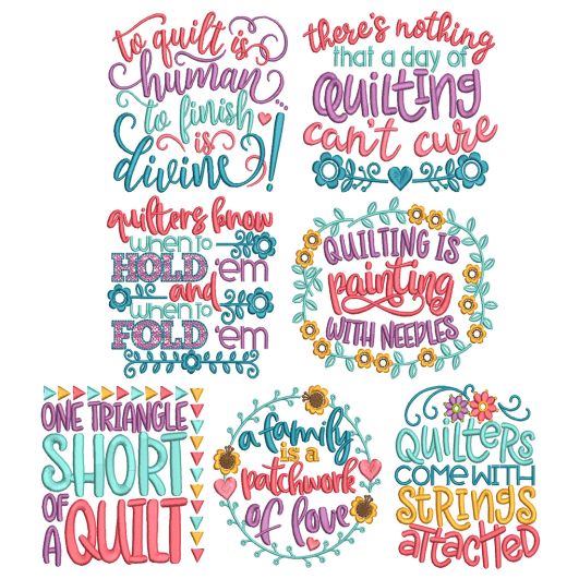 Quilting Word Art 2 Machine Embroidery Designs By JuJu
