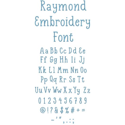 Raymond Embroidery Font | Machine Embroidery Designs by JuJu