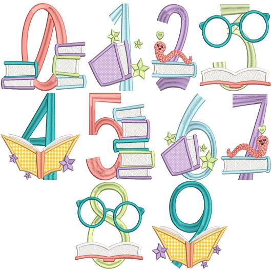 Reading Numbers | Machine Embroidery Designs by JuJu