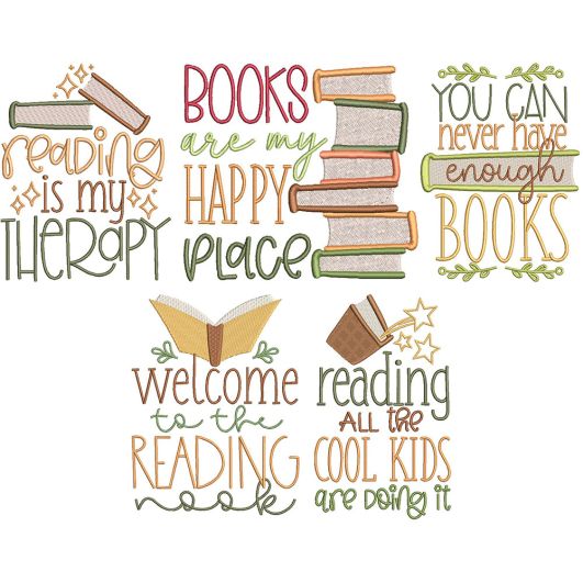 Reading Word Art 5 | Machine Embroidery Designs by JuJu