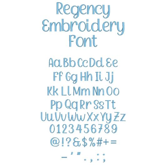 Regency Font Digital Embroidery Machine Designs by JuJu