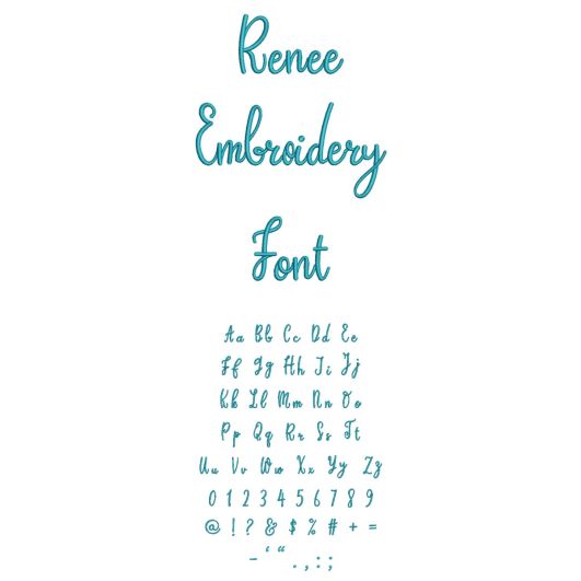 Renee Embroidery Font | Machine Embroidery Designs by JuJu