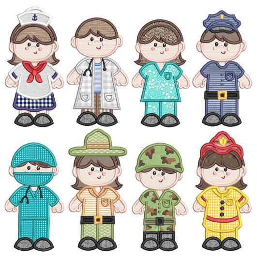 Rescue Kids Applique 1 Machine Embroidery Designs by JuJu