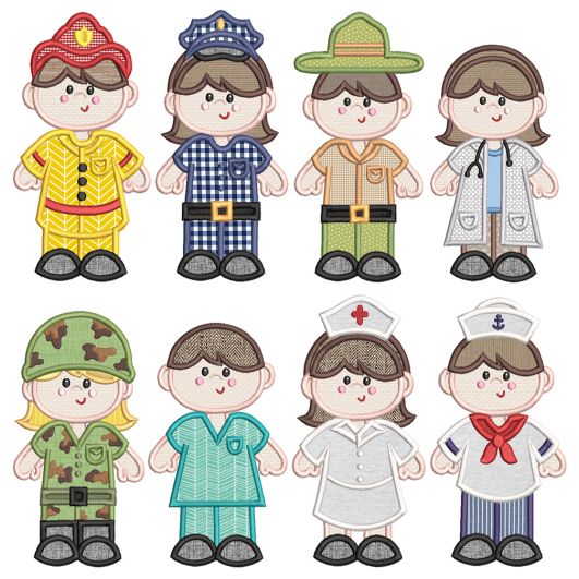 Rescue Kids Applique 2 Machine Embroidery Designs by JuJu