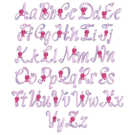 Ribbons and Bows Monogram | Machine Embroidery Designs by JuJu