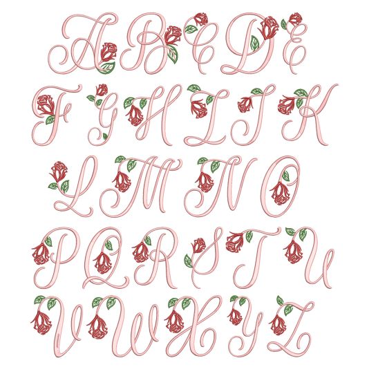 Rosebud Monogram | Machine Embroidery Designs by JuJu