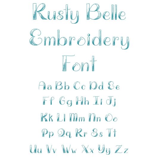 Rusty Belle Embroidery Font | Machine Embroidery Designs by JuJu