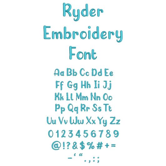 Ryder Embroidery Font | Machine Embroidery Designs by JuJu