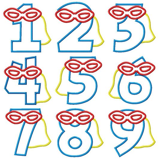 Super Hero Numbers | Machine Embroidery Designs by JuJu                                
                            