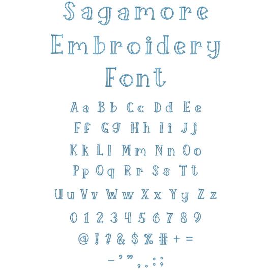 Sagamore Embroidery Font | Machine Embroidery Designs by JuJu