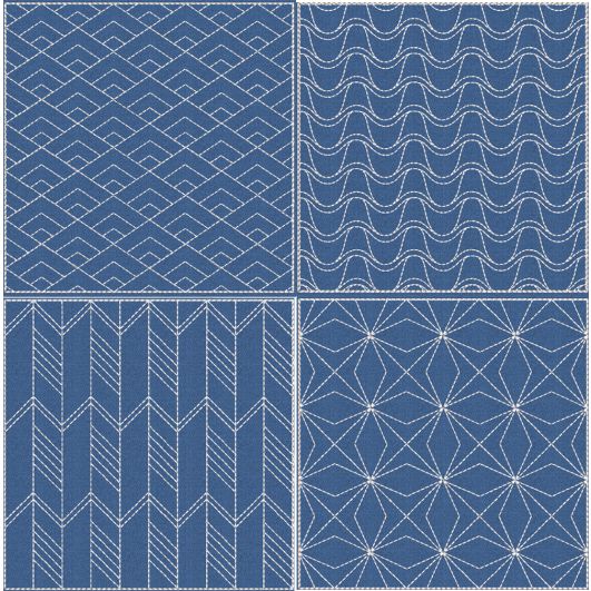 Sashiko Quilt Blocks 10 Machine Embroidery Designs by JuJu