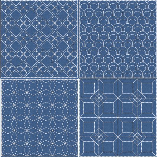 Sashiko Quilt Blocks 11 Machine Embroidery Designs by JuJu