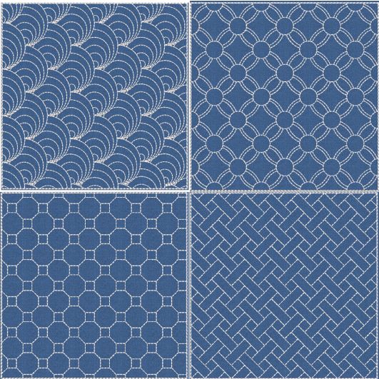 Sashiko Quilt Blocks 12 Machine Embroidery Designs by JuJu