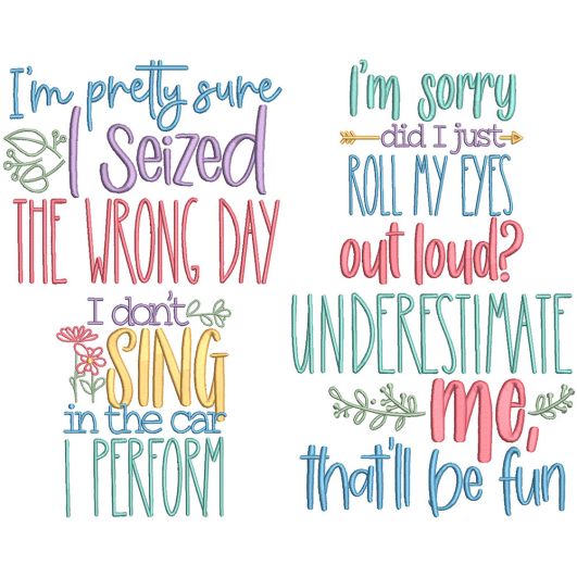 Sassy Pants Word Art 2 | Machine Embroidery Designs by JuJu