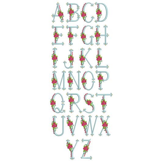 Scallop Rose Monogram Machine Embroidery Designs By JuJu