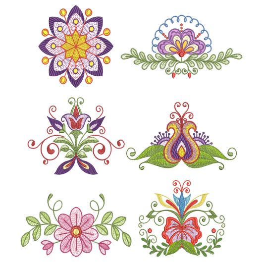 Scandinavian Floral 1 Machine Embroidery Designs by JuJu
